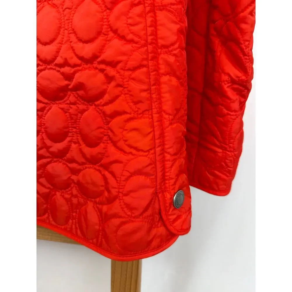 NWT Coach Orange Snap Up Collared Jacket Pockets XL